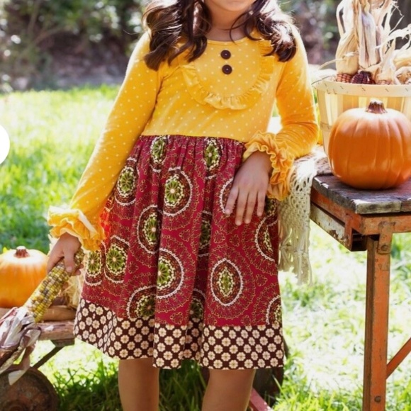 Eleanor Rose Thanks Rhonda Thanksgiving dress girl size 6/7 - Picture 1 of 3